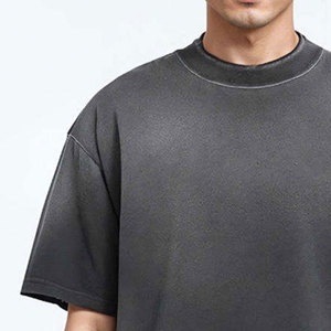 เสื้อยืดสำหรับผู้ชายไซส์ใหญ่พิเศษเสื้อยืดผ้าฝ้ายเฮฟวี่เวทเสื้อยืดวินเทจผลิตจากโรงงาน - Product Image 5