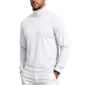 Premium Men Cotton <b>Wool</b> Turtleneck <b>Base</b> <b>Layer</b> Soft Warm Solid Long Sleeve Pullover Slim Fit Business Casual Autumn Winter Top - Product Image 2