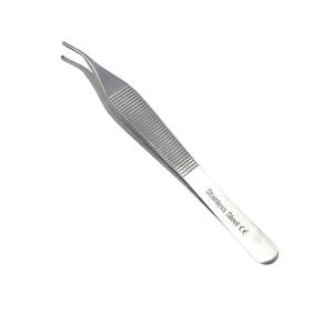 Pince à tissus ADSON 1x2 dents, Pince ADSON marron, Pince à pansements ADSON 4,75 po avec poignée large à prise striée - Product Image 3