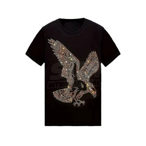 เสื้อยืดผู้ชายดีไซน์ใหม่ปี 2026 ผ้าฝ้าย 100% ประดับเพชร คุณภาพสูง เป็นมิตรกับสิ่งแวดล้อม ระบายอากาศได้ดี สวมใส่สบาย สำหรับขายออนไลน์ - Product Image 1