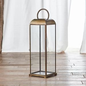 High Quality <b>Square</b> <b>Glass</b> Lantern Black Metal Frame Home Decoration Candle Holder Lantern Eco-Friendly Home Interior Decorate - Product Image 3