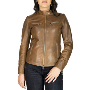 Women Custom Fashion High Quality Genuine Leather Bomber Jacket with Zipper Closure Jackets For Ladies - Product Image 1