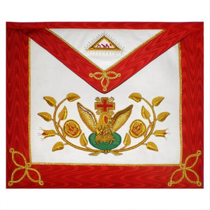 Tablier de Franc-Maçon du Rite Écossais AASR 18ème Degré, Brodé à la Main, Rose Croix sur Tablier en Cuir, Regalia du Rite Écossais - Product Image 5