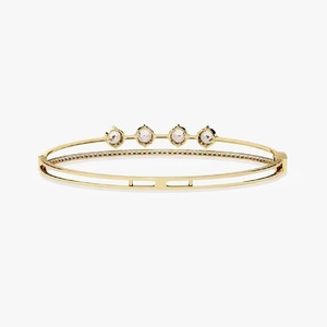 White Rhodium Plated Moissanite Diamond Bracelet & <b>Bangle</b> Round Cut Jewelry - Product Image 3