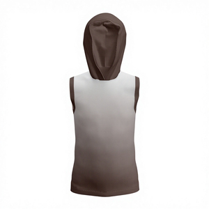 Débardeur de sport personnalisé sans manches à capuche, séchage rapide, respirant, 100 % polyester, pour adultes, entraînement, gym, course à pied, basketball - Product Image 1