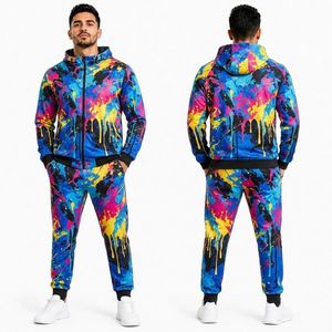 Purple Retro Synthwave Print Mens Sublimation Tracksuits Soft Touch Full <b>Zip</b> Active Set Polyester Sublimation Tracksuits - Product Image 5