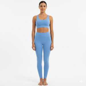 Private Label Plus Size Yoga Set Nylon Spandex Women Gym Workout Set Seamless Sports Bra Leggings Quick Dry High Waist 2-Piece - Product Image 2