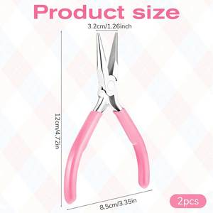 2 Pcs Stainless Steel Chain Nose Pliers 4.5 Inch Flat Nose Precision Jewelry Making <b>Craft</b> Tool Set for <b>Wire</b> Bending Grasping - Product Image 5