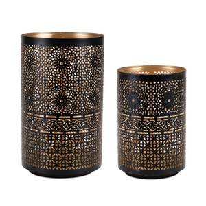 Porte-bougies cylindriques modernes avec découpes géométriques pour la décoration de la maison - Product Image 1