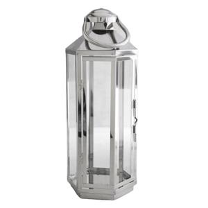 Farol Colgante de Metal y Vidrio con Acabado Plateado para Decoración del Hogar, Ramadán, Eid - Product Image 1