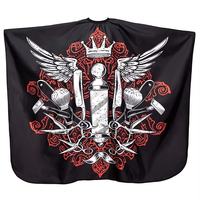 Cape de coiffure IKZARSA Barber Pro en polyester, résistante à l'eau, anti-adhésive, confortable, avec fermeture réglable au cou, logo personnalisé