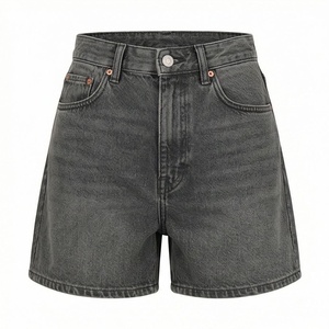 Shorts de Mezclilla para Mujer, Color Personalizado, Casuales, Cintura Media, Desgastados, Vintage, Verano, Alta Calidad, Spandex, Algodón, Estilo Boyfriend - Product Image 1