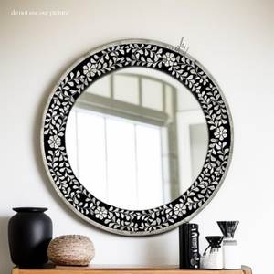 Último modelo de espejo de pared con incrustaciones de hueso, espejo decorativo de pared con incrustaciones de hueso, marco de fotos con efecto de sombra de la India - Product Image 1