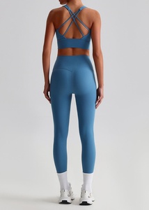 Nuevo Conjunto de Yoga para Mujer de Primera Calidad, Sólido, Transpirable, Ecológico, de Secado Rápido, Ligero, de Spandex/Nailon, 2 Piezas - Product Image 6