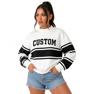 Sweat-shirt oversize à col montant pour femme, streetwear d'hiver, décontracté pour tous les jours, en mélange de coton doux, épaules tombantes, silhouette ample - Product Image 1