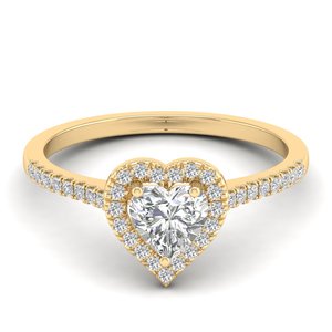 REYES Luxury 14K Solid Gold HPHT CVD Heart Cut 0.78 Carat Lab Grown Diamond Engagement Solitaire <b>Ring</b> For Her Fine Jewelry - Product Image 1