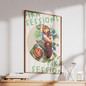 Kitchen Canvas <b>Print</b> Minimalist <b>Coffee</b> Icon Fika Sessions Bakery Scandinavian Cafe Wall Decor - Product Image 3