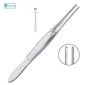 Pinces chirurgicales Iris F5-114 6flowers en acier inoxydable, instrument de chirurgie générale manuel, classe I, certifié CE, 10,2 cm - Product Image 1