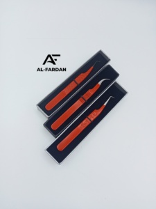 Pinzas para Extensión de Pestañas Recién Llegadas, Recubrimiento en Polvo Rojo, Curvatura Fuerte de 45 y 90 Grados, con Cajas de Cartón - Product Image 5