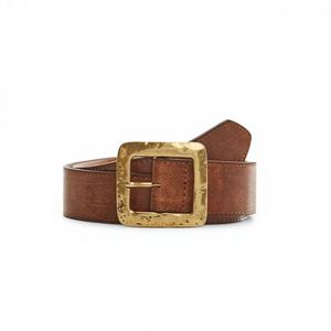 Durable Design Men's Quality Leather Belt 100% Genuine <b>Cow</b> Hide Steel Square Vintage Custom Logo <b>Print</b> Waterproof Eco-Friendly - Product Image 6