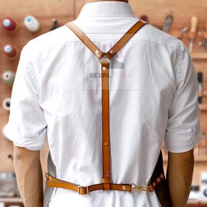 Unisex Professional Cotton Sleeveless <b>Bib</b> <b>Apron</b> Water Resistant Fashionable Design with 1-4 Pockets for Daily Hairdressing Use - Product Image 4