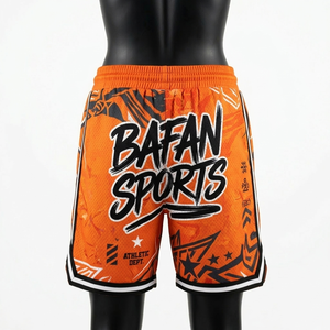 Shorts Deportivos de Baloncesto para Mujer, Malla de Poliéster, Color Naranja, Paneles Gráficos, Logotipo Personalizado - Product Image 2