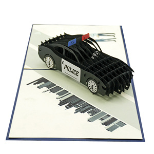 Mô hình xe cảnh sát pop-up 3D của nhà sản xuất tùy chỉnh cho thiệp chúc mừng và cửa hàng Quà Tặng OEM/ODM được làm từ giấy bền - Product Image 4