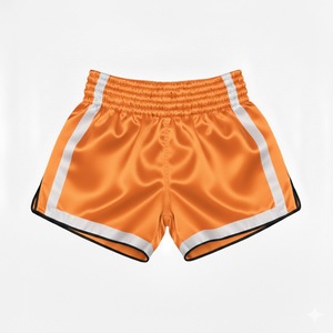 Traditional Style Satin Embroidered Fight <b>Short</b> For Muay Thai With Customizable Front Blank <b>Patch</b> For Authentic Muay Thai <b>Shorts</b> - Product Image 3