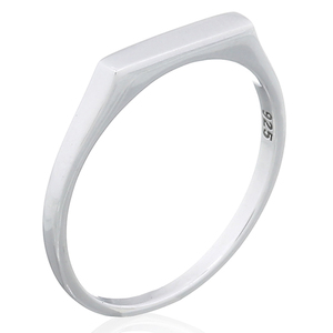 Dainty Bar Sterling <b>Silver</b> Signet <b>Stack</b> <b>Ring</b> - Product Image 1