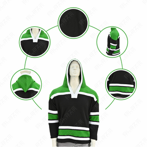 Venta caliente personalizado en blanco 450Gsm French Terry grueso suelto Drop Shoulder Hoodie Men's Street Wear Cropped Boxy Hoodies - Product Image 5