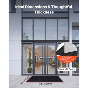 Tappeto Industriale a Strisce Elegante 5 x 3 Piedi con Retro in PVC, Tappetino per Porta d'Ingresso, Tappeto Commerciale per Uso Interno ed Esterno per Casa e Hotel - Product Image 2