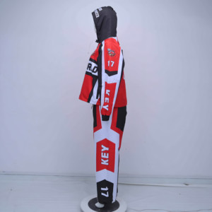 ชุดวอร์มกันลมสำหรับผู้ชาย ชุดเซ็ตเสื้อแจ็คเก็ตมีฮู้ดพิมพ์ลาย กางเกงขายาว ชุดกีฬา โลโก้สั่งทำได้ ชุดลำลองสำหรับกิจกรรมกลางแจ้ง - Product Image 4