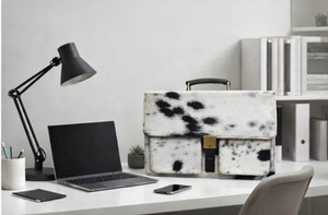 Leather Hair On <b>Laptop</b> Bag Cowhide Hairon Messenger Briefcase Business Office Shoulder Travel Bag LHLB-0006 - Product Image 6