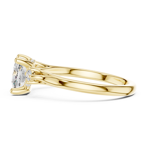 Anillo de Compromiso Clásico de Oro Amarillo de 14K para Mujer con Diamante Cultivado en Laboratorio de 2 CT con Corte Cojín y Halo Oculto, Certificado IGI, para Aniversario o Boda - Product Image 4