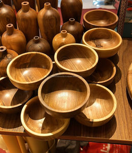 ชุดชามสลัดไม้อะคาเซียแข็งแบบใช้แล้วทิ้งพร้อมโลโก้ลายไม้เป็นมิตรกับสิ่งแวดล้อม - Product Image 1