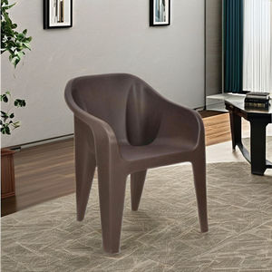 Silla de Plástico Marrón Resistente, Libre de BPA, Reciclable, Moderna y Minimalista, con Capacidad de Carga de 120 kg, Mueble para el Hogar, Uso Interior/Exterior - Product Image 1