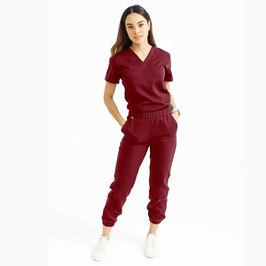 Uniformes Médicos de Moda Premium para Mujer, Conjuntos de Uniformes de Enfermera Personalizables, Uniforme de Hospital Elegante con Cuello en V, Pantalones y Blusa para Doctoras - Product Image 2