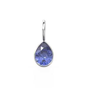 Pendentif Breloque en Tanzanite Bleue 7mm en Or Jaune Massif 14k, Monture pour Bijoux / Pierre de Naissance de Décembre / Pierre Précieuse Bleue / Coupe Poire - Product Image 5