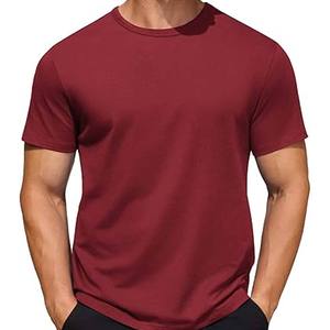 T-shirt respirant en coton polyester 200g tricoté à col rond pour hommes grandes tailles, style streetwear, coupe sport pour garçons - Product Image 1