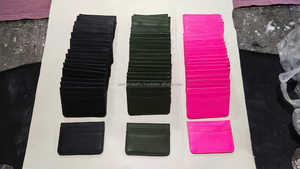 Porte-cartes en cuir de luxe personnalisé en gros avec 6 emplacements disponibles en rose vert noir personnalisé avec logo personnalisé - Product Image 6