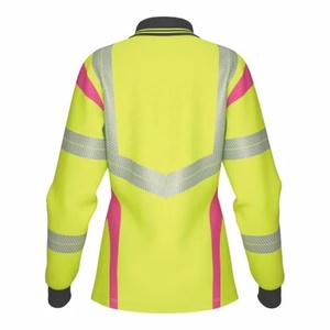 Camiseta Polo de Seguridad de Alta Visibilidad en Dos Tonos, Manga Larga, Amarillo Marino, Cinta Reflectante, Ropa de Trabajo para Hombre, Tejido de Secado Rápido - Product Image 3
