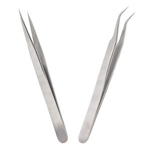 Tweezers Volume Lash Tweezers Professional Stainless Steel Curved L Angled Pointer Tips Eyelash <b>Extension</b> Volume Tweezers - Product Image 4