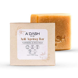 ADASH of Me Anti Ageing Bar Turmeric Rice Milk <b>Soap</b> with Olive Oil for Youthful Glowing Skin Care - Product Image 1