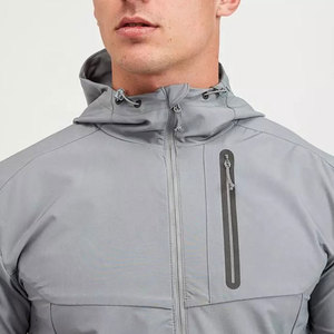 Wholesale Price Hooded <b>Thin</b> Winter Outdoor Windbreaker <b>Jacket</b> Front Logo Casual <b>Waterproof</b> Breathable - Product Image 6