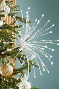 Modern <b>Crystal</b> Starburst Christmas <b>Tree</b> Ornament Clear Beaded Star Decoration for Holiday - Product Image 2