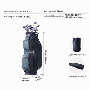 Borsa da Golf Premium in Nylon a 14 Scomparti con 36 Tasche, Manici Resistenti e Copertura Antipolvere, Pratica Borsa da Golf - Product Image 5