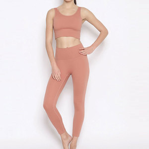 Comfortable Athletic Wear High Waist Yoga Leggings And <b>Padded</b> Sports Bra For Gym Fitness And <b>Running</b> - Product Image 1