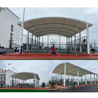Tente de tennis résistante aux UV, structure dynamique tendue, toit sportif en PVDF, toit tendu pour terrain de football scolaire, terrain de basketball
