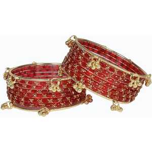 Highest Selling Viral Trendy Multicolor Golden Kashmiri Jhumki <b>Bangles</b> <b>Set</b> Bridal Wedding Party Wear Premium Wholesale Price - Product Image 1