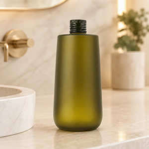 Custom Cylindrical Olive Green <b>Spray</b> Painted PET <b>Plastic</b> <b>Bottle</b> 5ml-2000ml Lotion Pump Cosmetic Packaging Silk Screen Printed - Product Image 3